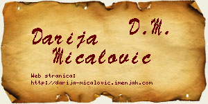 Darija Mićalović vizit kartica